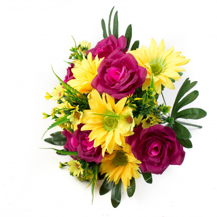 Роза с хризантема(нетканое полотно) - 16вет. арт. A004 упаковка 10 шт.